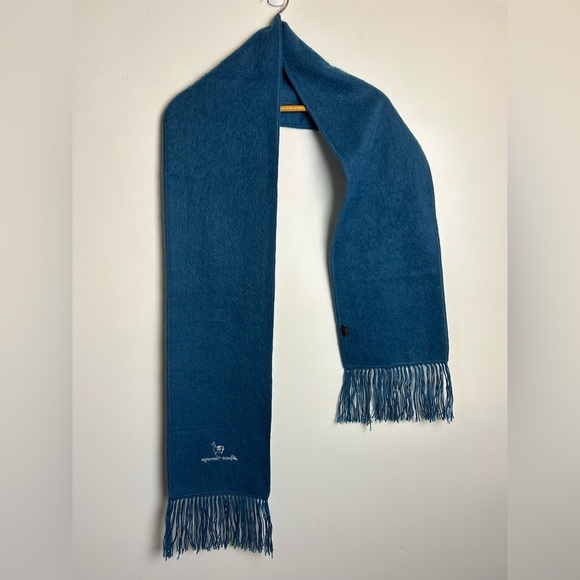 Alpaca Camargo 100% Alpaca 78”X9” Fringe Blue Scarf Soft Made in Peru Old Money - Picture 4 of 12